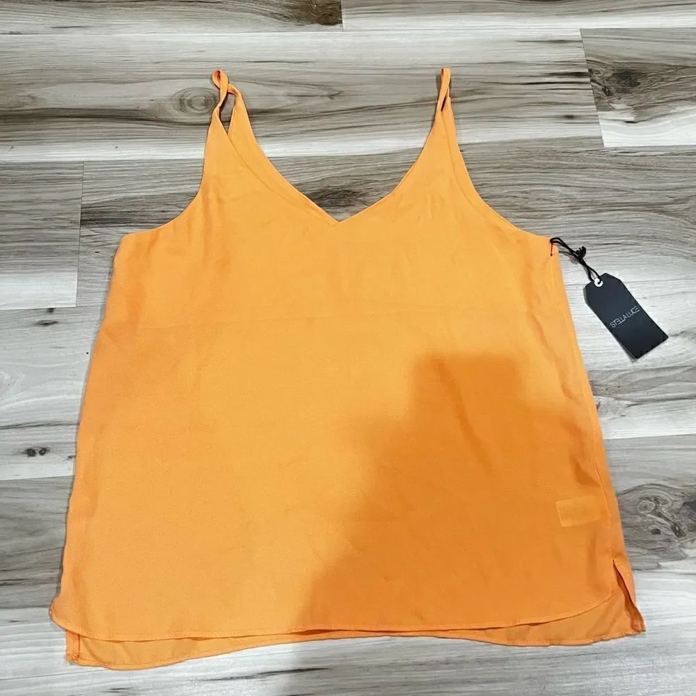 NEW Stella Luce Orange Spaghetti Strap Tank Top Women’s Large